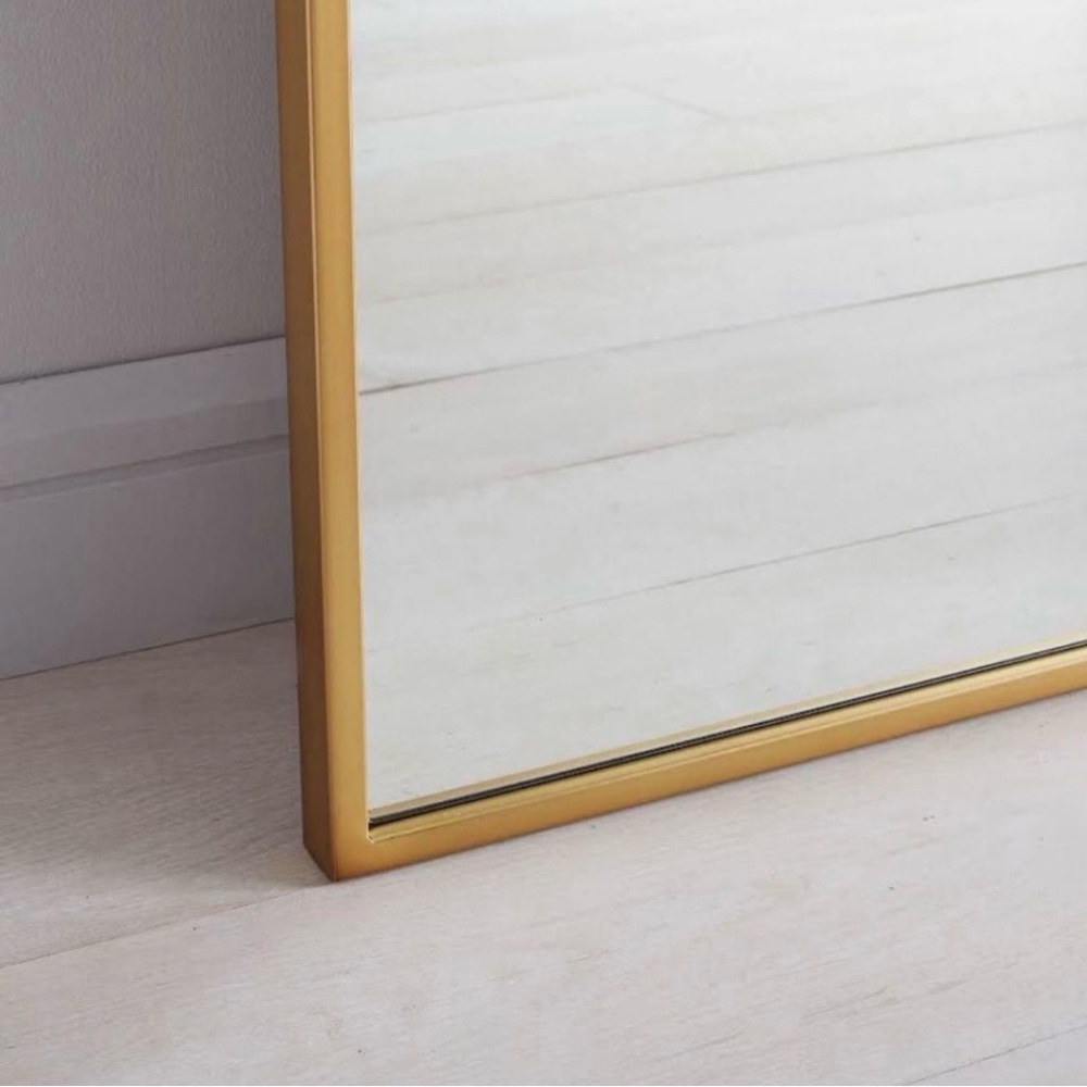NEW West Elm Full Length Arched Gold Framed Boho Floor / Wall Mirror - 65" x 22" - Picture 4 of 12